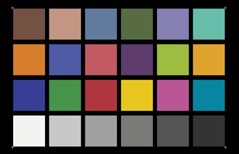 Grafico di rendimento del colore (X-Rite ColorChecker)